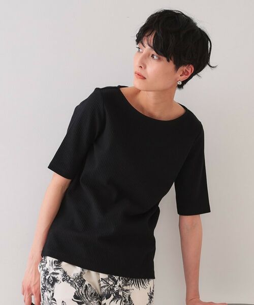 OPAQUE.CLIP / オペーク ドット クリップ カットソー | ボートネックリブカットソー【洗濯機洗い可】 | 詳細1