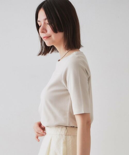 OPAQUE.CLIP / オペーク ドット クリップ カットソー | ボートネックリブカットソー【洗濯機洗い可】 | 詳細9