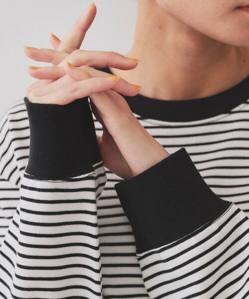 OPAQUE.CLIP / オペーク ドット クリップ カットソー | ボーダールーズフィットカットソー【洗濯機洗い可】 | 詳細14