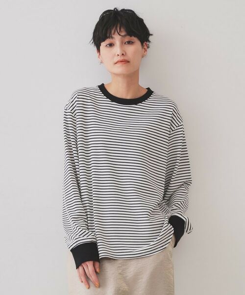 OPAQUE.CLIP / オペーク ドット クリップ カットソー | ボーダールーズフィットカットソー【洗濯機洗い可】 | 詳細9