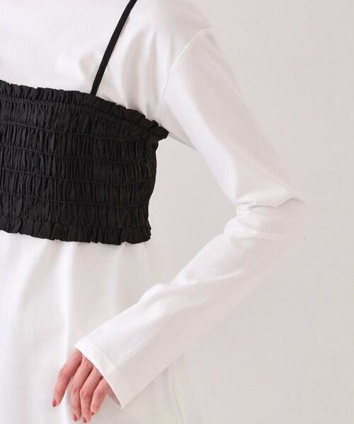 OPAQUE.CLIP / オペーク ドット クリップ その他トップス | 《ツインセット》シャーリングビスチェ×ロングTシャツ【洗濯機洗い可】 | 詳細18