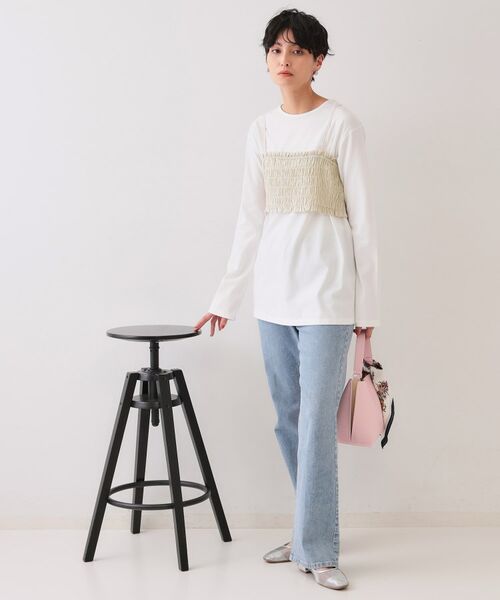 OPAQUE.CLIP / オペーク ドット クリップ その他トップス | 《ツインセット》シャーリングビスチェ×ロングTシャツ【洗濯機洗い可】 | 詳細2