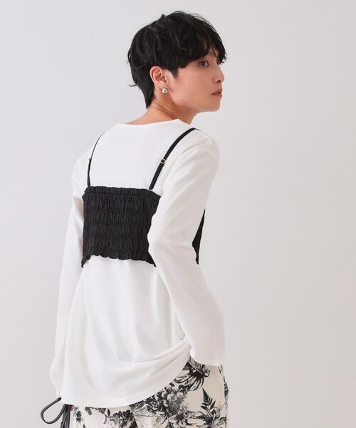 OPAQUE.CLIP / オペーク ドット クリップ その他トップス | 《ツインセット》シャーリングビスチェ×ロングTシャツ【洗濯機洗い可】 | 詳細6