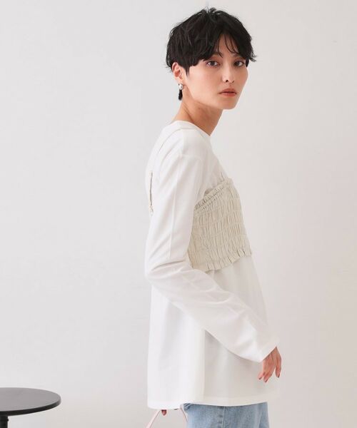 OPAQUE. CLIP/オペーク ドット クリップ 《ツインセット》シャーリングビスチェ×ロングTシャツ【洗濯機洗い可】 ライトベージュ(551) 38(M) OPAQUE. CLIP/オペーク ドット クリップ 《ツインセット》シャーリングビスチェ×ロングTシャツ【洗濯機洗い可】 ライトベージュ(551) 38(M)