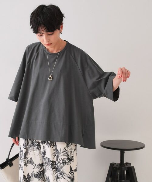 OPAQUE.CLIP / オペーク ドット クリップ カットソー | バックフハクドッキングAラインカットソー【洗濯機洗い可】 | 詳細9