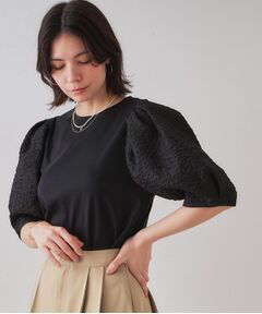 OPAQUE.CLIP / オペーク ドット クリップ カットソー | ふくれドッキングスリーブトップス【洗濯機洗い可】