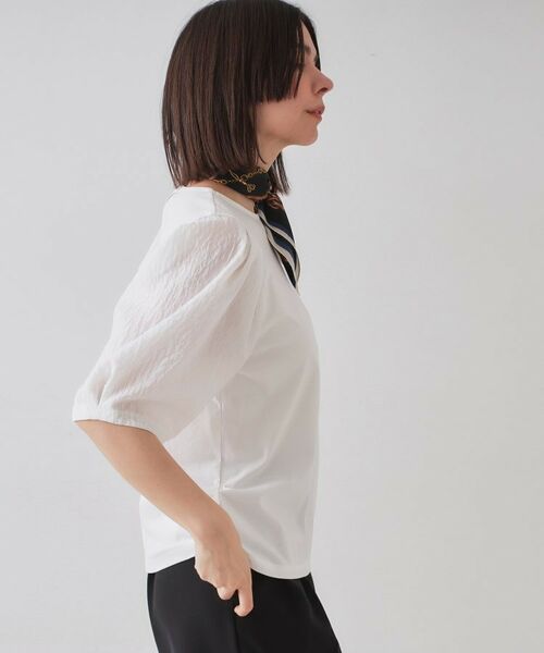 OPAQUE.CLIP / オペーク ドット クリップ カットソー | ふくれドッキングスリーブトップス【洗濯機洗い可】 | 詳細1