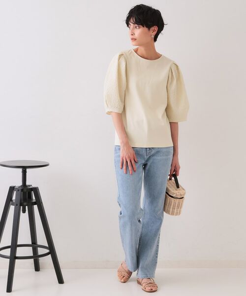 OPAQUE.CLIP / オペーク ドット クリップ カットソー | ふくれドッキングスリーブトップス【洗濯機洗い可】 | 詳細10