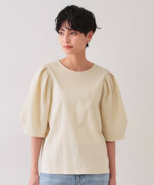 OPAQUE.CLIP / オペーク ドット クリップ カットソー | ふくれドッキングスリーブトップス【洗濯機洗い可】 | 詳細13