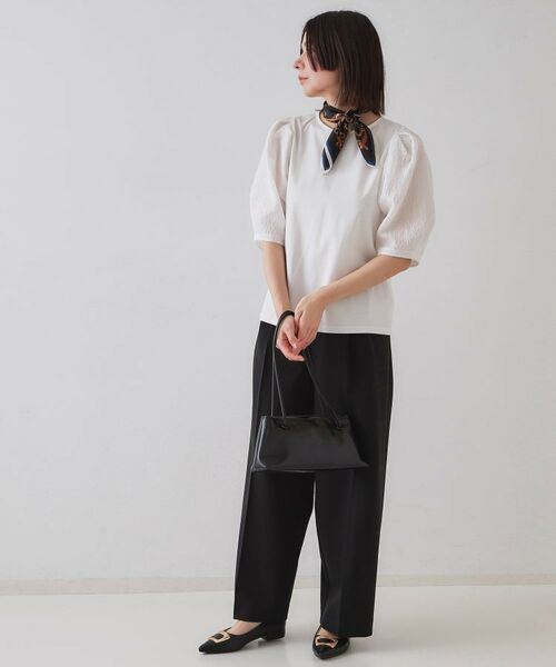 OPAQUE.CLIP / オペーク ドット クリップ カットソー | ふくれドッキングスリーブトップス【洗濯機洗い可】 | 詳細2