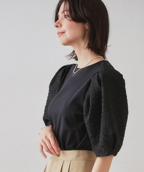 OPAQUE.CLIP / オペーク ドット クリップ カットソー | ふくれドッキングスリーブトップス【洗濯機洗い可】 | 詳細5