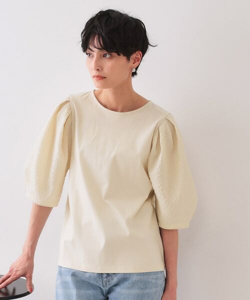 OPAQUE.CLIP / オペーク ドット クリップ カットソー | ふくれドッキングスリーブトップス【洗濯機洗い可】 | 詳細9