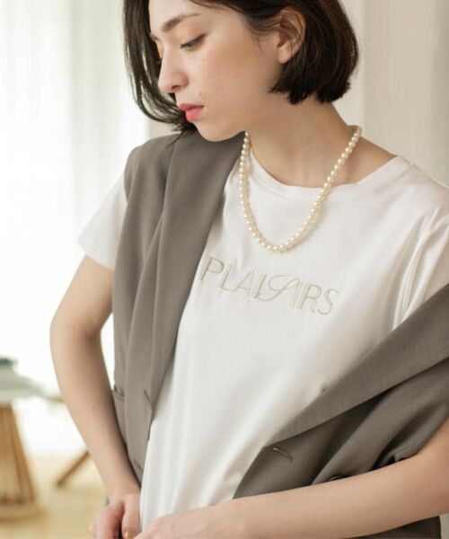 OPAQUE.CLIP / オペーク ドット クリップ Tシャツ | 刺繍&スパンコールロゴTシャツ【洗濯機洗い可】 | 詳細1