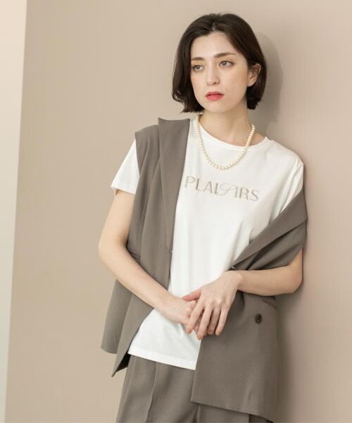 OPAQUE.CLIP / オペーク ドット クリップ Tシャツ | 刺繍&スパンコールロゴTシャツ【洗濯機洗い可】 | 詳細3