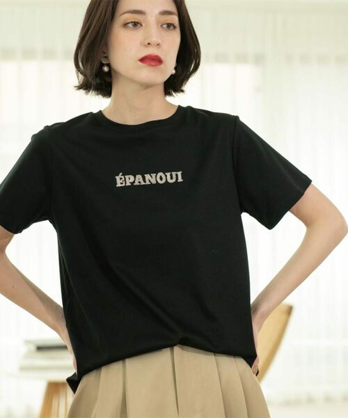OPAQUE. CLIP/オペーク ドット クリップ 刺繍&スパンコールロゴTシャツ【洗濯機洗い可】 ブラック(119) 42(LL) OPAQUE. CLIP/オペーク ドット クリップ 刺繍&スパンコールロゴTシャツ【洗濯機洗い可】 ブラック(119) 42(LL)