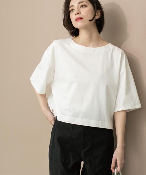 OPAQUE.CLIP / オペーク ドット クリップ Tシャツ | ボートネックショートTシャツ【洗濯機洗い可】 | 詳細1
