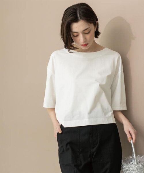 OPAQUE.CLIP / オペーク ドット クリップ Tシャツ | ボートネックショートTシャツ【洗濯機洗い可】 | 詳細2