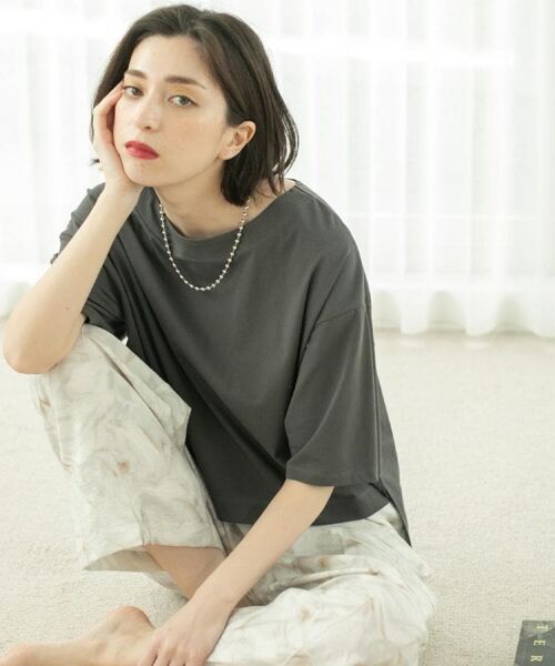 OPAQUE.CLIP / オペーク ドット クリップ Tシャツ | ボートネックショートTシャツ【洗濯機洗い可】 | 詳細7