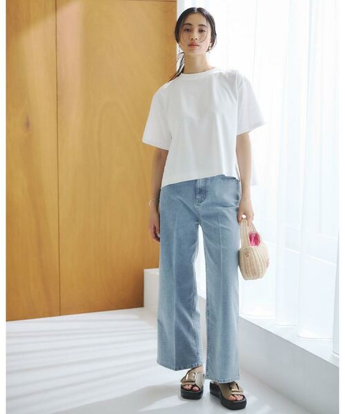 OPAQUE.CLIP / オペーク ドット クリップ Tシャツ | バックフレアショートTシャツ【洗濯機洗い可】 | 詳細2