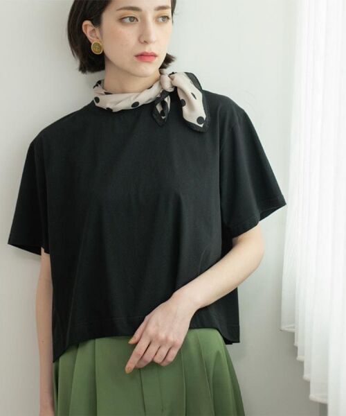 OPAQUE. CLIP/オペーク ドット クリップ バックフレアショートTシャツ【洗濯機洗い可】 ブラック(019) 38(M) OPAQUE. CLIP/オペーク ドット クリップ バックフレアショートTシャツ【洗濯機洗い可】 ブラック(019) 38(M)
