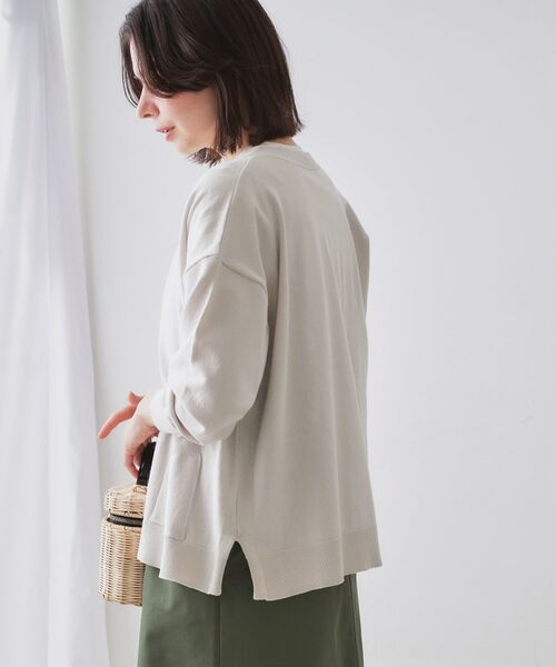 OPAQUE.CLIP / オペーク ドット クリップ カーディガン・ボレロ | ワイドVネックニットカーディガン【洗濯機洗い可】 | 詳細2