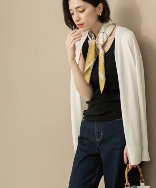 OPAQUE.CLIP / オペーク ドット クリップ カーディガン・ボレロ | ミドル丈ニットカーディガン【抗ピル/洗濯機洗い可/接触冷感】 | 詳細4