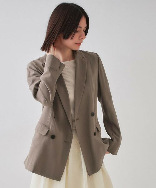 OPAQUE. CLIP/オペーク ドット クリップ ダブルブレストジャケット【洗える】 トープ(054) 38(M) OPAQUE. CLIP/オペーク ドット クリップ ダブルブレストジャケット【洗える】 トープ(054) 38(M)