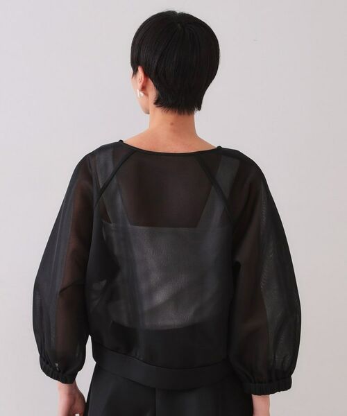 OPAQUE.CLIP / オペーク ドット クリップ レザーブルゾン・ジャケット | スポンディッシュシアーノーカラーブルゾン【洗濯機洗い可】 | 詳細11
