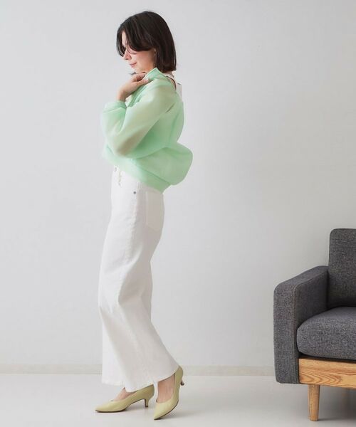 OPAQUE.CLIP / オペーク ドット クリップ レザーブルゾン・ジャケット | スポンディッシュシアーノーカラーブルゾン【洗濯機洗い可】 | 詳細3