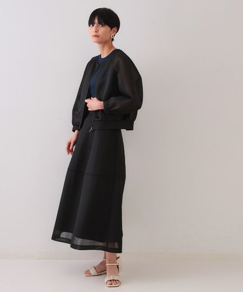 OPAQUE.CLIP / オペーク ドット クリップ レザーブルゾン・ジャケット | スポンディッシュシアーノーカラーブルゾン【洗濯機洗い可】 | 詳細7