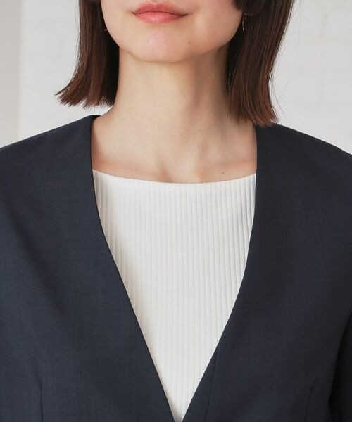 OPAQUE.CLIP / オペーク ドット クリップ ノーカラージャケット | ストレッチリネンライクVネックジャケット/セットアップ対応【洗濯機洗い可/防シワ】 | 詳細12