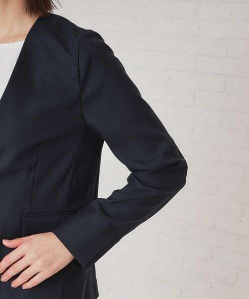 OPAQUE.CLIP / オペーク ドット クリップ ノーカラージャケット | ストレッチリネンライクVネックジャケット/セットアップ対応【洗濯機洗い可/防シワ】 | 詳細13