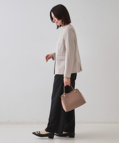 OPAQUE.CLIP / オペーク ドット クリップ ノーカラージャケット | ストレッチリネンライクVネックジャケット/セットアップ対応【洗濯機洗い可/防シワ】 | 詳細3