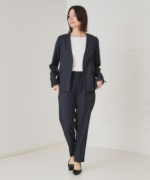 OPAQUE.CLIP / オペーク ドット クリップ ノーカラージャケット | ストレッチリネンライクVネックジャケット/セットアップ対応【洗濯機洗い可/防シワ】 | 詳細6