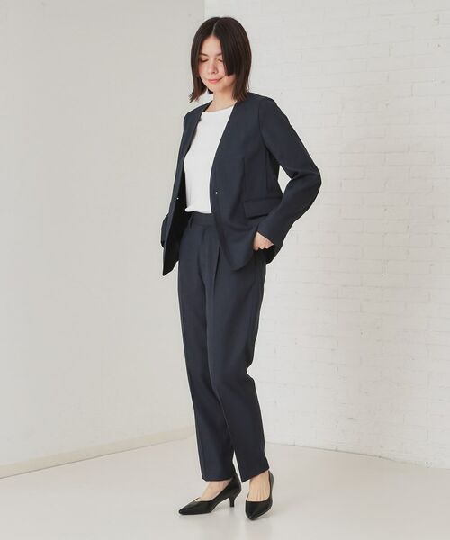 OPAQUE.CLIP / オペーク ドット クリップ ノーカラージャケット | ストレッチリネンライクVネックジャケット/セットアップ対応【洗濯機洗い可/防シワ】 | 詳細7