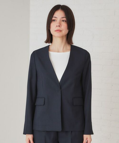 OPAQUE.CLIP / オペーク ドット クリップ ノーカラージャケット | ストレッチリネンライクVネックジャケット/セットアップ対応【洗濯機洗い可/防シワ】 | 詳細9