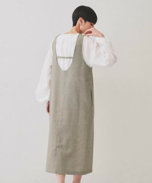 OPAQUE.CLIP / オペーク ドット クリップ ロング・マキシ丈ワンピース | 麻混ラメジャンパースカート【洗濯機洗い可】 | 詳細11