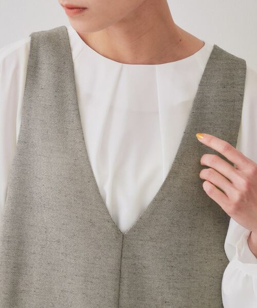 OPAQUE.CLIP / オペーク ドット クリップ ロング・マキシ丈ワンピース | 麻混ラメジャンパースカート【洗濯機洗い可】 | 詳細12