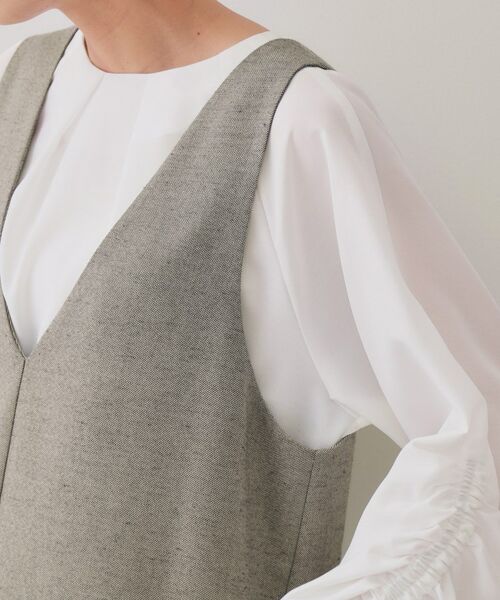 OPAQUE.CLIP / オペーク ドット クリップ ロング・マキシ丈ワンピース | 麻混ラメジャンパースカート【洗濯機洗い可】 | 詳細13