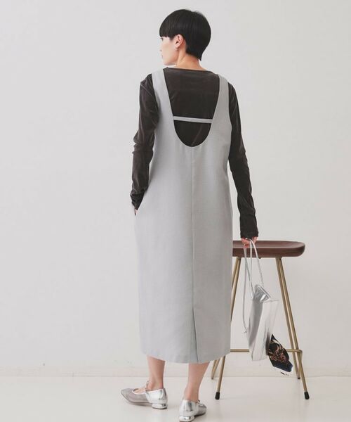 OPAQUE.CLIP / オペーク ドット クリップ ロング・マキシ丈ワンピース | 麻混ラメジャンパースカート【洗濯機洗い可】 | 詳細3