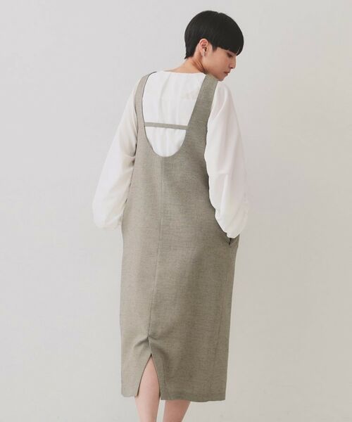 OPAQUE.CLIP / オペーク ドット クリップ ロング・マキシ丈ワンピース | 麻混ラメジャンパースカート【洗濯機洗い可】 | 詳細5