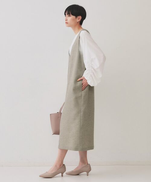 OPAQUE.CLIP / オペーク ドット クリップ ロング・マキシ丈ワンピース | 麻混ラメジャンパースカート【洗濯機洗い可】 | 詳細6