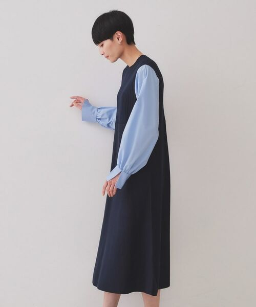 OPAQUE.CLIP / オペーク ドット クリップ ロング・マキシ丈ワンピース | フハクスリーブドッキングニットワンピース【洗濯機洗い可/抗ピル】 | 詳細14