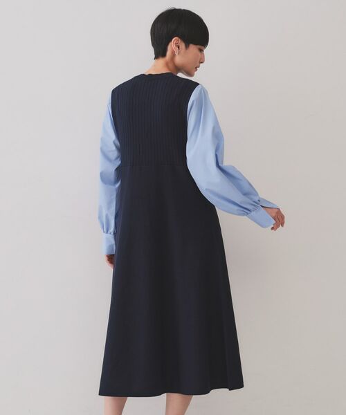 OPAQUE.CLIP / オペーク ドット クリップ ロング・マキシ丈ワンピース | フハクスリーブドッキングニットワンピース【洗濯機洗い可/抗ピル】 | 詳細15