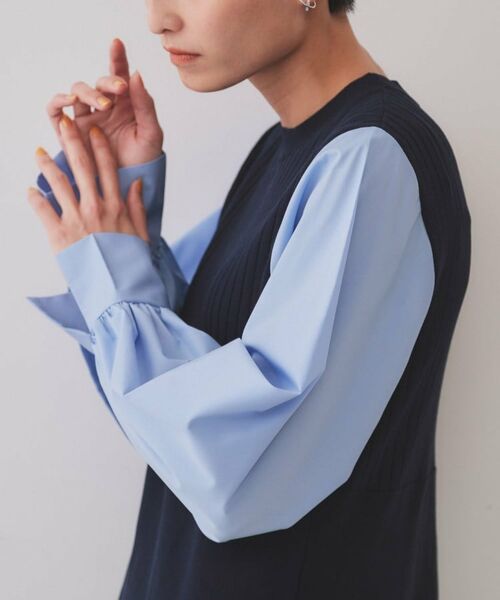 OPAQUE.CLIP / オペーク ドット クリップ ロング・マキシ丈ワンピース | フハクスリーブドッキングニットワンピース【洗濯機洗い可/抗ピル】 | 詳細17