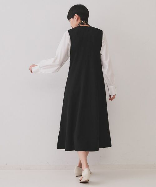 OPAQUE.CLIP / オペーク ドット クリップ ロング・マキシ丈ワンピース | フハクスリーブドッキングニットワンピース【洗濯機洗い可/抗ピル】 | 詳細7