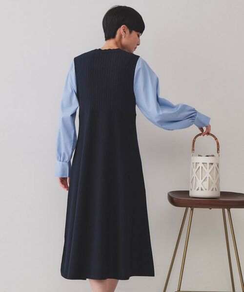 OPAQUE.CLIP / オペーク ドット クリップ ロング・マキシ丈ワンピース | フハクスリーブドッキングニットワンピース【洗濯機洗い可/抗ピル】 | 詳細9