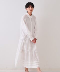 OPAQUE.CLIP / オペーク ドット クリップ ロング・マキシ丈ワンピース | 裾タックティアードシャツワンピース【洗濯機洗い可】