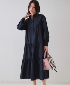 インポート　オーバーワンピース　ベージュ　ブルー水色 インポートプリントワンピース/BLUE FRONCE 8618｜BLUE FRONCE