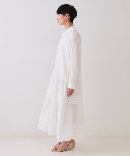 OPAQUE.CLIP / オペーク ドット クリップ ロング・マキシ丈ワンピース | 裾タックティアードシャツワンピース【洗濯機洗い可】 | 詳細10